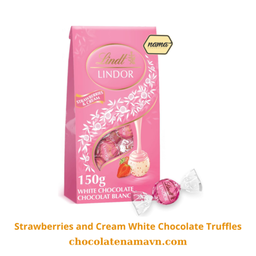 Lindt LINDOR Strawberries and Cream White Chocolate Truffles